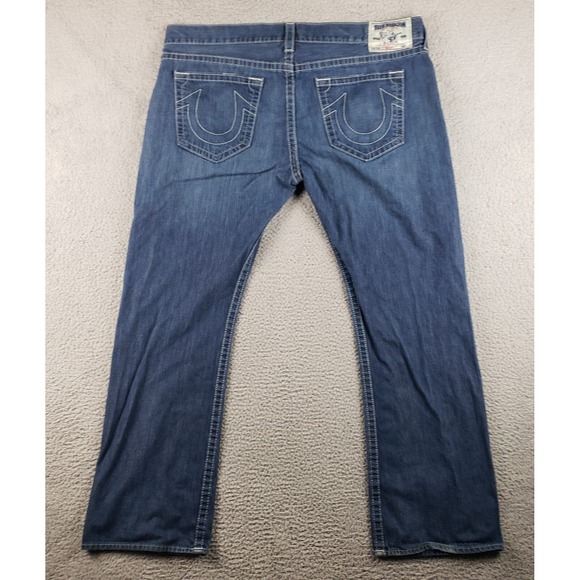 True Religion Jeans Mens 44 (44x33) Blue Denim Straight